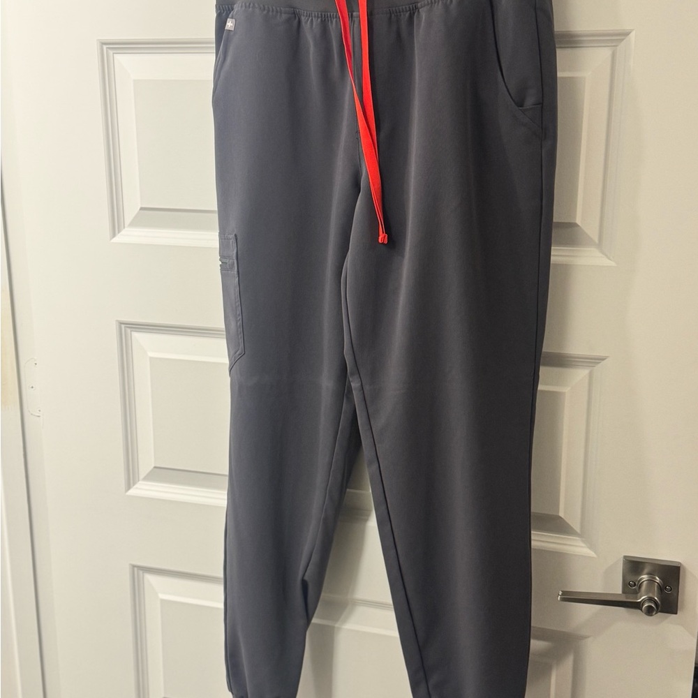 Figs Charcoal Joggers with Red Drawstring